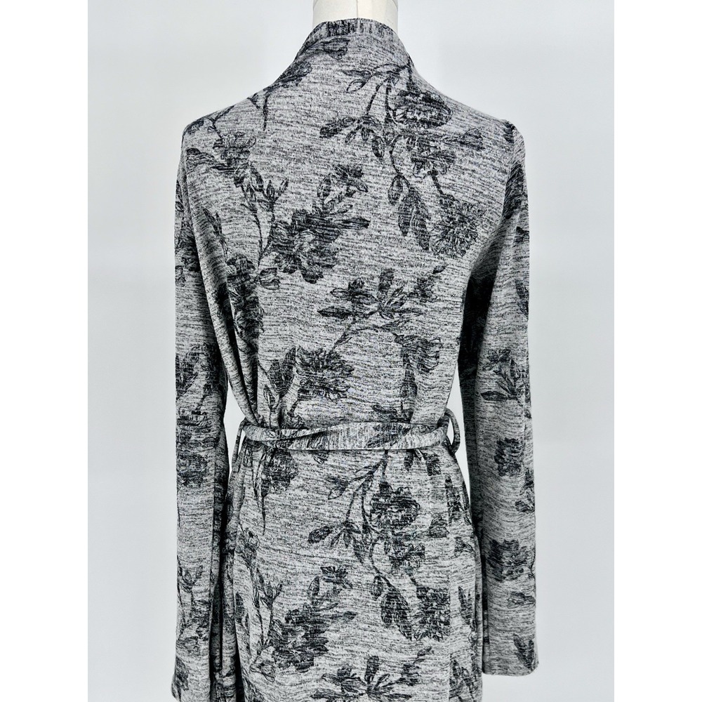 Latched Mama Maternity Robe Gray Floral Print Pockets Nursing Stretchy Size XS/S - Picture 5 of 12